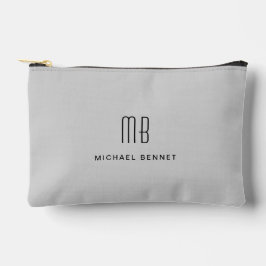 Modernes Monogramm Grau Zubehörtasche