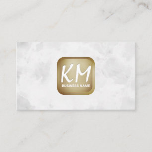 Modernes Monogramm   Hintergrund der weißen Textur Visitenkarte