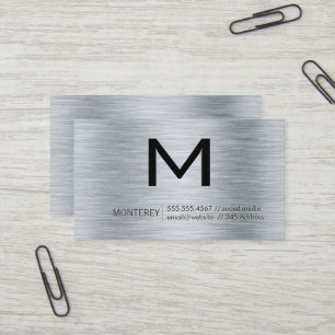Modernes Monogramm   Hintergrund für metallisch ge Visitenkarte