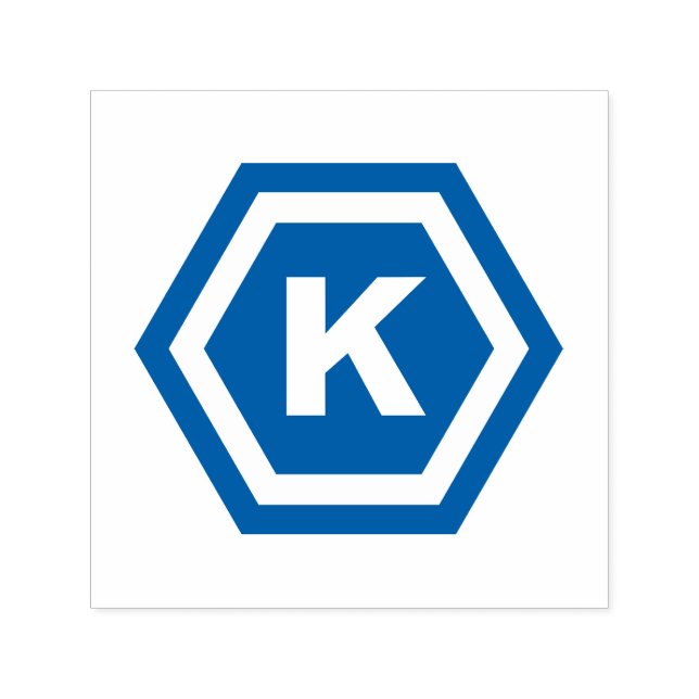 Modernes Monogramm in Hexagons Permastempel (Design)