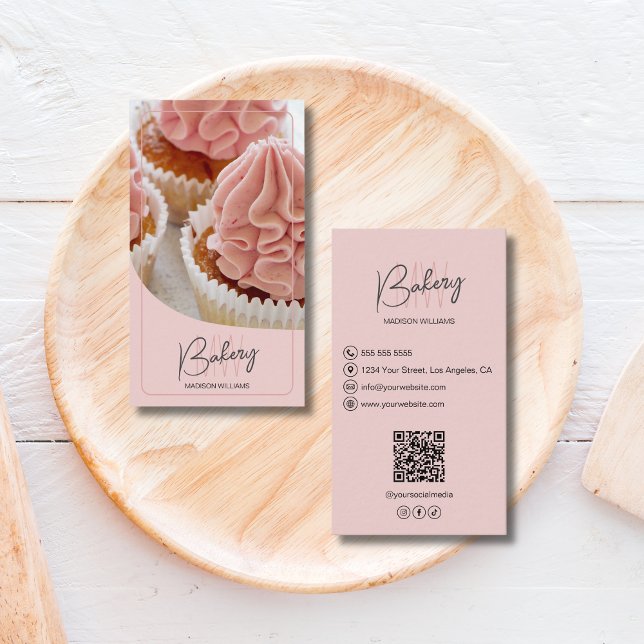 Modernes Monogramm-Logo Bäckerei Konditor Visitenkarte (Modern Monogram Logo Bakery Pastry Chef Business Card)