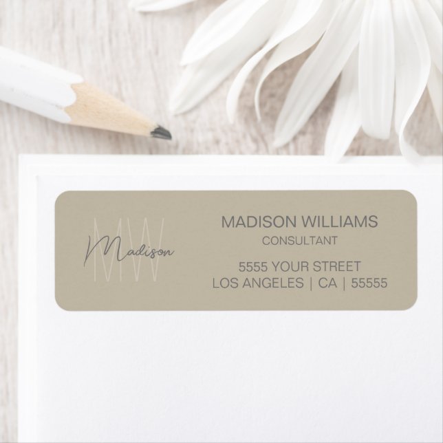 Modernes Monogramm-Logo Beige Berater (Insitu)