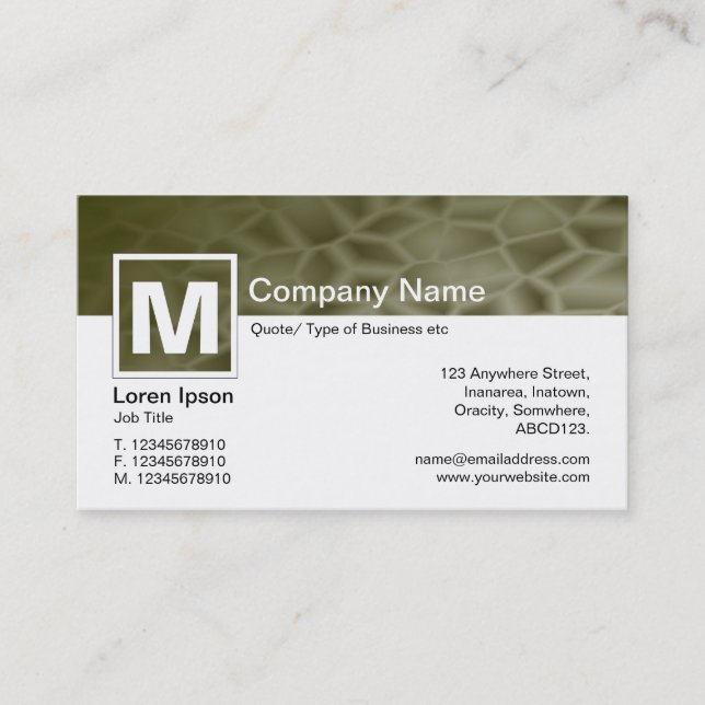 Modernes Monogramm - Manna Visitenkarte (Vorderseite)