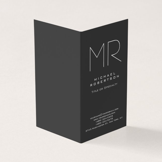 Modernes Monogramm Minimalistisch grau Visitenkarten (Vorderseite)