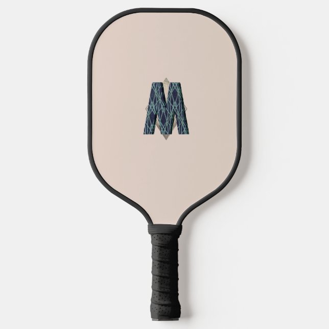 Modernes Monogramm | Minimalistisch sauber Pickleball Schläger (Vorderseite)