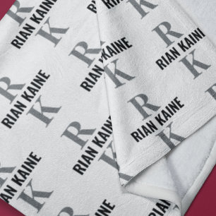 Modernes Monogramm mit 2 Buchstaben, wiederholt Al Fleecedecke