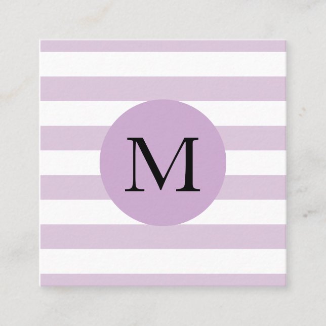 Modernes Monogramm mit einfachem Streifen Quadratische Visitenkarte (Vorderseite)