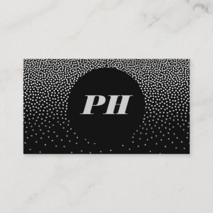Modernes Monogramm mit Elegant Confetti Visitenkarte