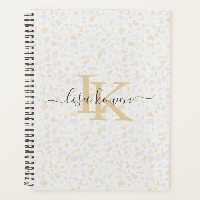 Modernes Monogramm mit luxuriösem Skripttyp | Terr Planer (Vorderseite)