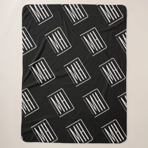 Modernes monogramm Muster   Schwarz & Weiß Sherpadecke
