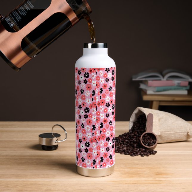 Modernes Monogramm-Muster Trinkflasche (Kaffee)