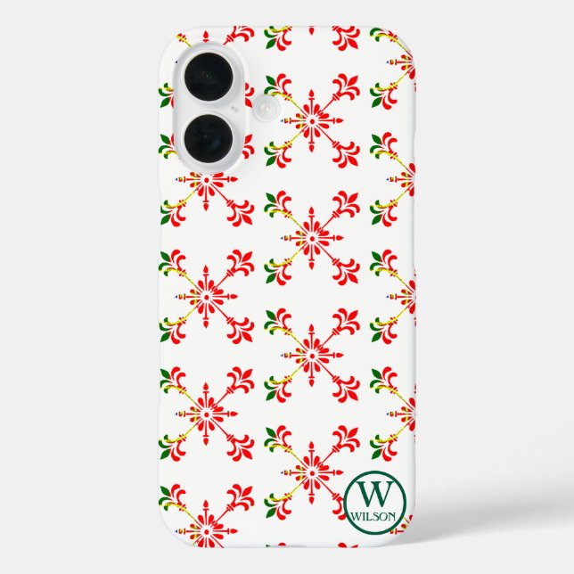 Modernes Monogramm Name Portugal Tradition iPhone 16 Hülle (Rückseite)