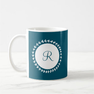 Modernes Monogramm Navy Blue Kaffeetasse