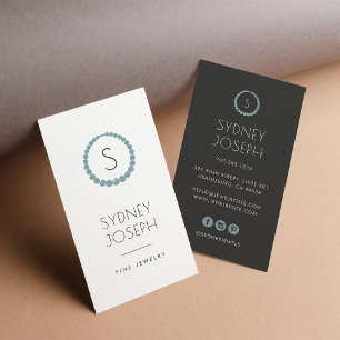 Modernes Monogramm-Nekklack-Logo Schmuckdesign Visitenkarte