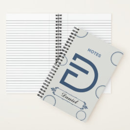 Modernes Monogramm-Notebook mit Buchstabe D Notizbuch