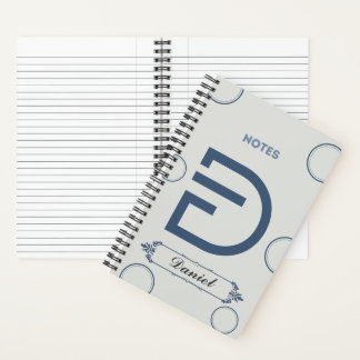 Modernes Monogramm-Notebook mit Buchstabe D Notizbuch