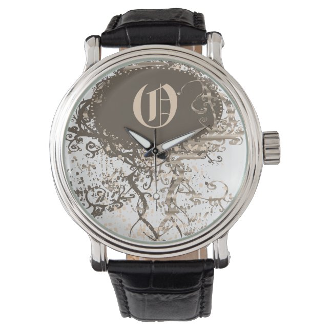 Modernes Monogramm O Armbanduhr (Vorderseite)