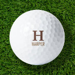 Modernes Monogramm Personalisiert Golfball<br><div class="desc">Stärken Sie Ihr Spiel mit unseren individuellen Golfbälle, mit einem modernen Monogramm-Initial und Ihrem Namen für eine elegante Touch. Diese hochwertigen Golfbälle sind stilvoll und leistungsgerecht gestaltet und bieten eine hervorragende Kontrolle, Distanz und Abfahrt. Diese personalisierten Bälle sind perfekt für Golfer, die eine Mischung aus Luxus und Funktionalität schätzen, und...</div>