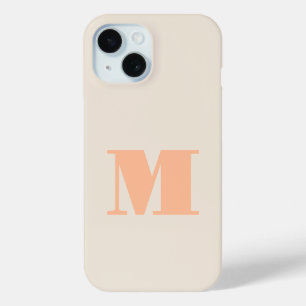 Modernes Monogramm-Pfirsich Case-Mate iPhone Hülle