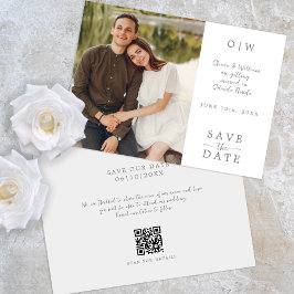 Modernes Monogramm QR Save the Date