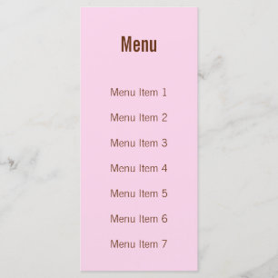 Modernes Monogramm - Rosa und Braun Menükarte