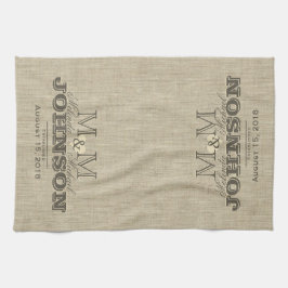 Modernes Monogramm | Rustikale Beige Handtuch