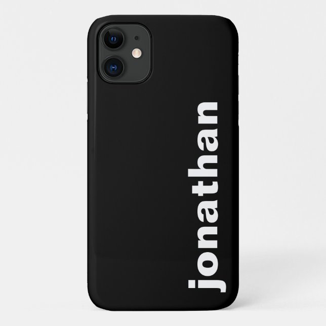 Modernes Monogramm Schwarz Case-Mate iPhone Hülle (Rückseite)