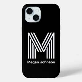 Modernes Monogramm Schwarz Case-Mate iPhone Hülle