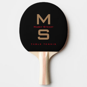 Modernes Monogramm Schwarz Tischtennis Schläger
