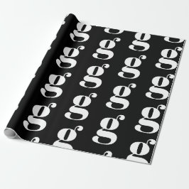 Modernes Monogramm Schwarz-weißer, individueller A Geschenkpapier