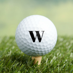 Modernes Monogramm Schwarz-weißer, individueller A Golfball