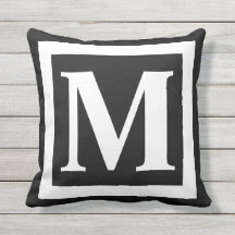 Modernes Monogramm Schwarz-weißer Rahmen