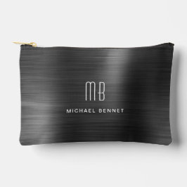Modernes Monogramm Schwarz Zubehörtasche