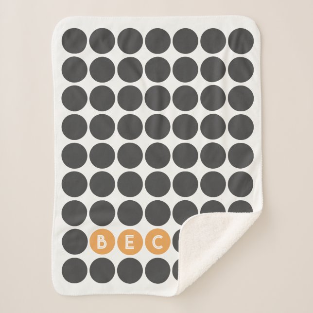 Modernes Monogramm Sherpadecke (Vorderseite)