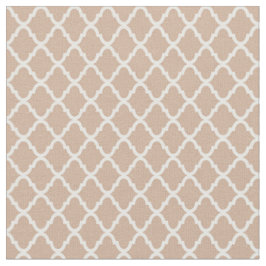 Modernes Monogramm TAN und weißes Quatrefoil Stoff