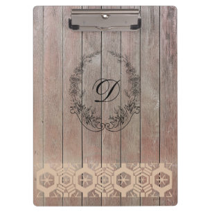 Modernes Monogramm Vintages Muster Klemmbrett