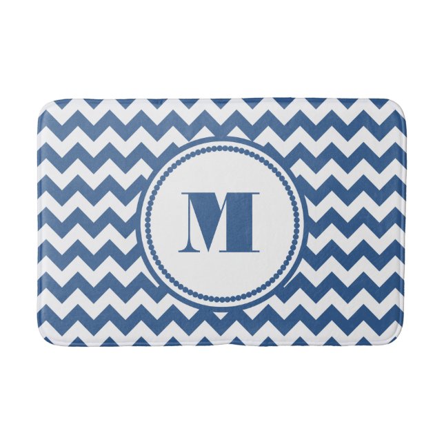 Modernes Monogramm Zickzack gestrichen Badematte (Vorderseite)