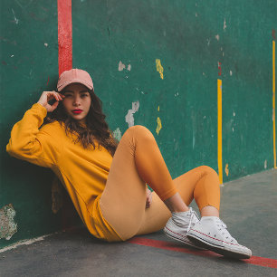 Modernes Monoton-Licht in Dunkelorange Capri Leggings