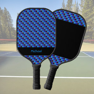 Modernes Mosaik in schwarz, königsblau, kundenspez Pickleball Schläger