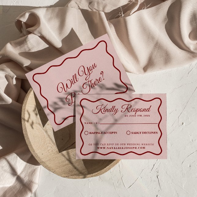 Modernes, muffiges Retro Funky Unique Wedding RSVP Karte (Von Creator hochgeladen)