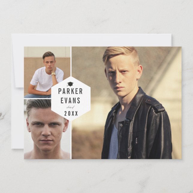 Modernes Multi Foto Grad Ankündigung Open House (Vorderseite)