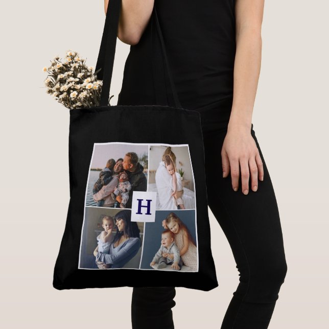 Modernes Multi-Foto Grid Niedliche MAMA Geschenkta Tasche (Von Nahem)