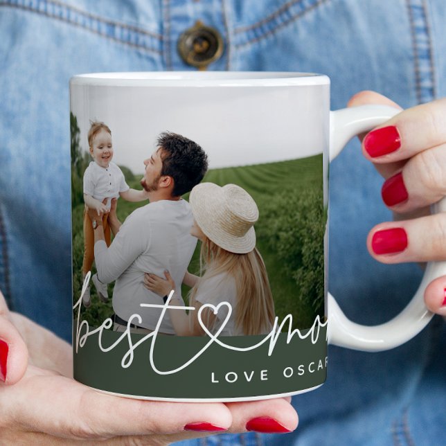 Modernes Multi-Foto-Mama, das niedliche Herzgesche Kaffeetasse (Von Creator hochgeladen)