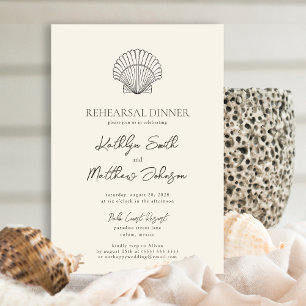 Modernes Muschel Beach Ocean Probe Dinner Einladung