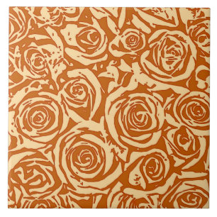 Modernes Muster Abstrakter Rose, Mandarin Orange Fliese