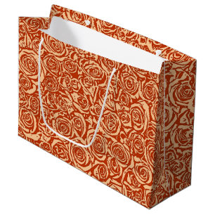 Modernes Muster Abstrakter Rose, Mandarin Orange Große Geschenktüte