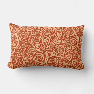 Modernes Muster Abstrakter Rose, Mandarin Orange Lendenkissen
