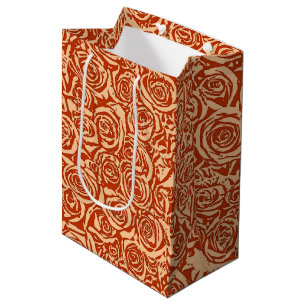 Modernes Muster Abstrakter Rose, Mandarin Orange Mittlere Geschenktüte