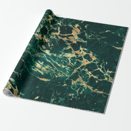 Modernes Muster aus Aquamarin- und Goldmarmor Geschenkpapier