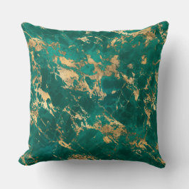 Modernes Muster aus Aquamarin- und Goldmarmor Kissen